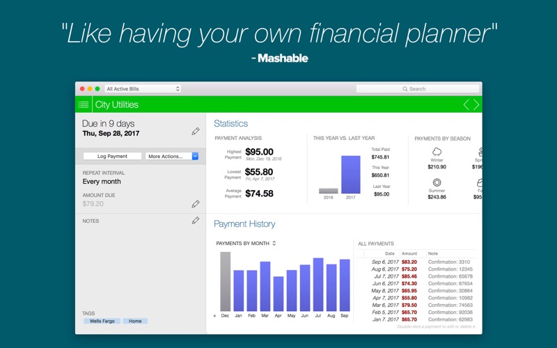 Screenshot #2 for Chronicle Pro - Bills & Income