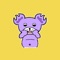 A cute purple bear sticker app