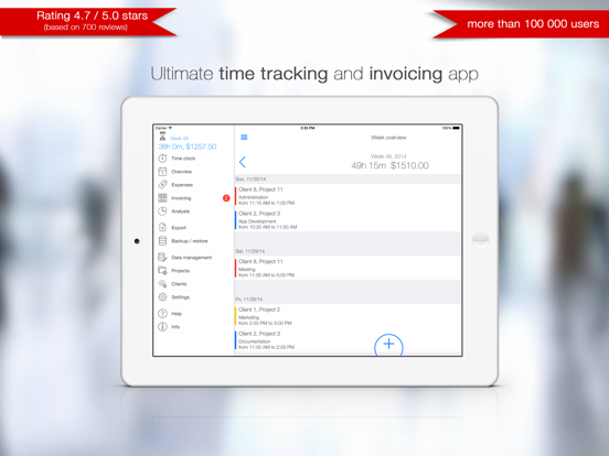 Screenshot #1 for TimeTrack for Freelancers