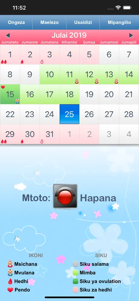Menstruations kalender