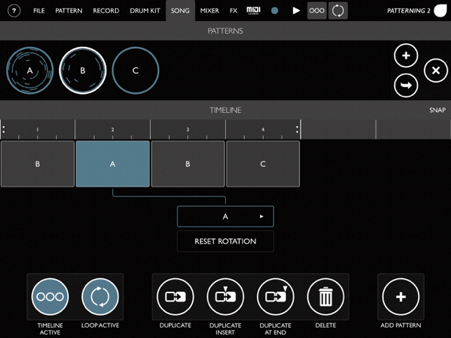 Snímek obrazovky Vzorování 2: Drum Machine