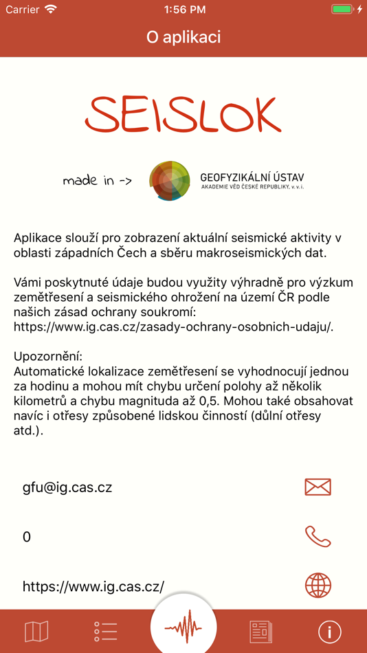 #6. Seislok (iOS) 由: Geofyzikalni ustav