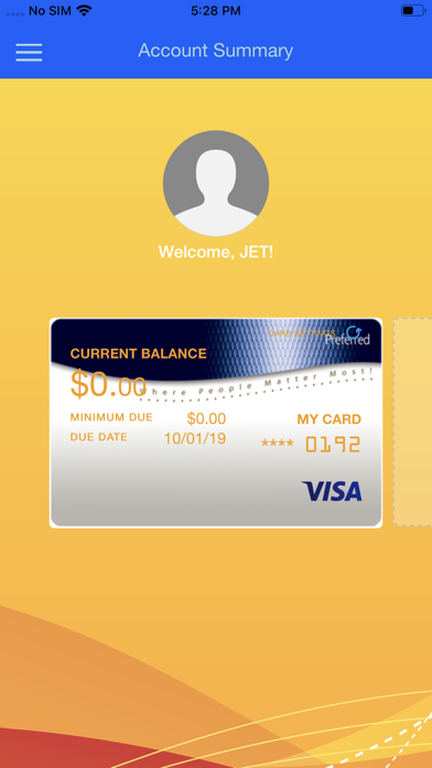 JFCU Cards Screenshot