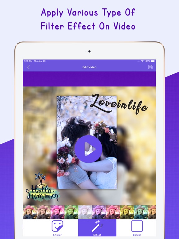 Square Blur Photo Video Editor iPad screenshot