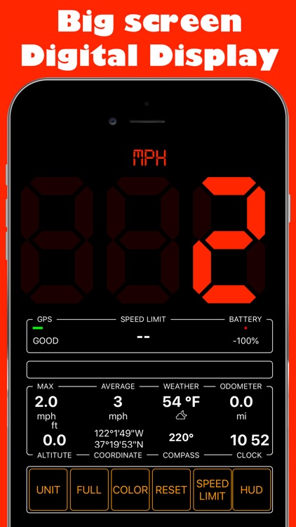 GPS Speedmeter mph kmh screenshot-0