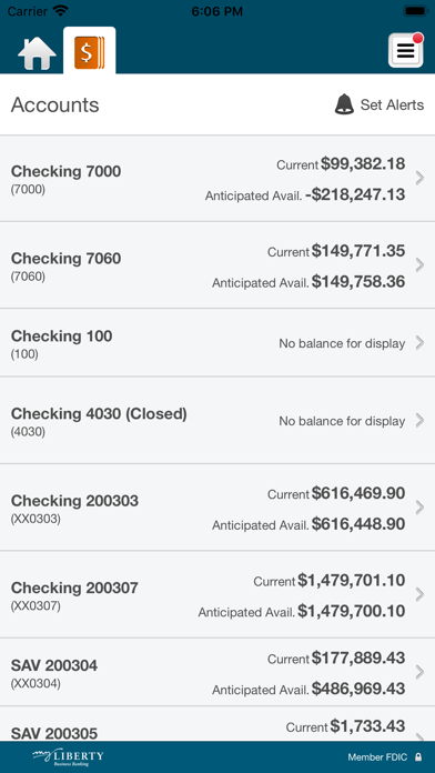 myLiberty Business Banking Screenshot