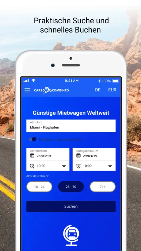 Carscombined - Mietwagen App