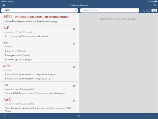 Ultralingua German-Italian iPad screenshot 3 - Reference app