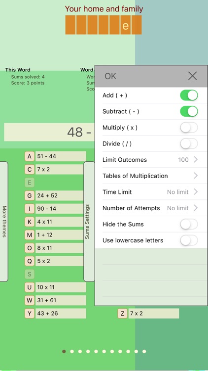 Sums and Words for iPhone