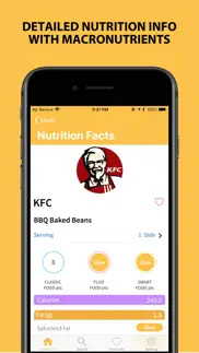 nutrismart - fast food tracker iphone screenshot 2