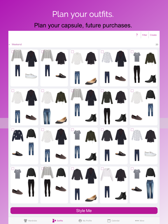 iPad Image of Pureple Outfit Planner