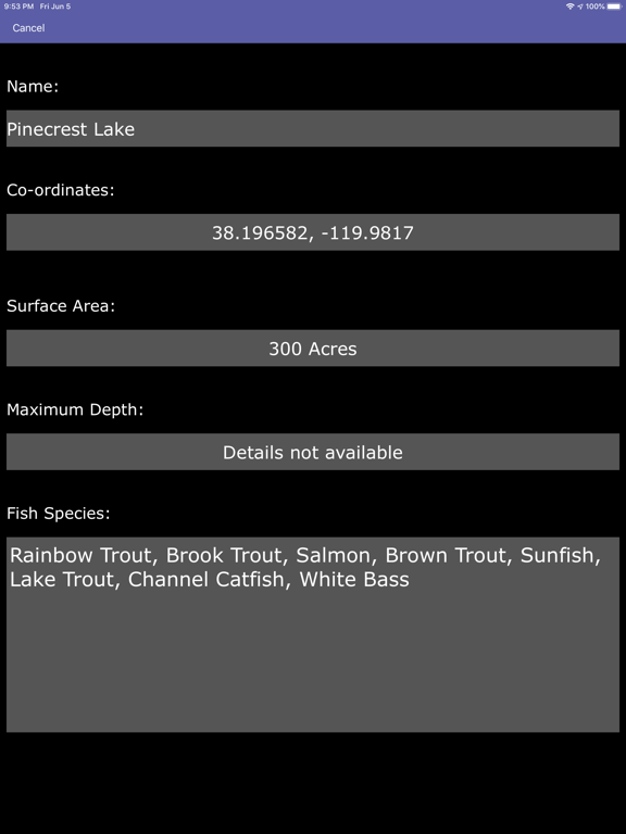 Screenshot #6 pour USA Fishing Lakes - The Top