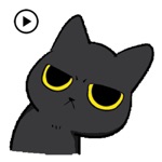 Download Animated Grumpy Black Cat app