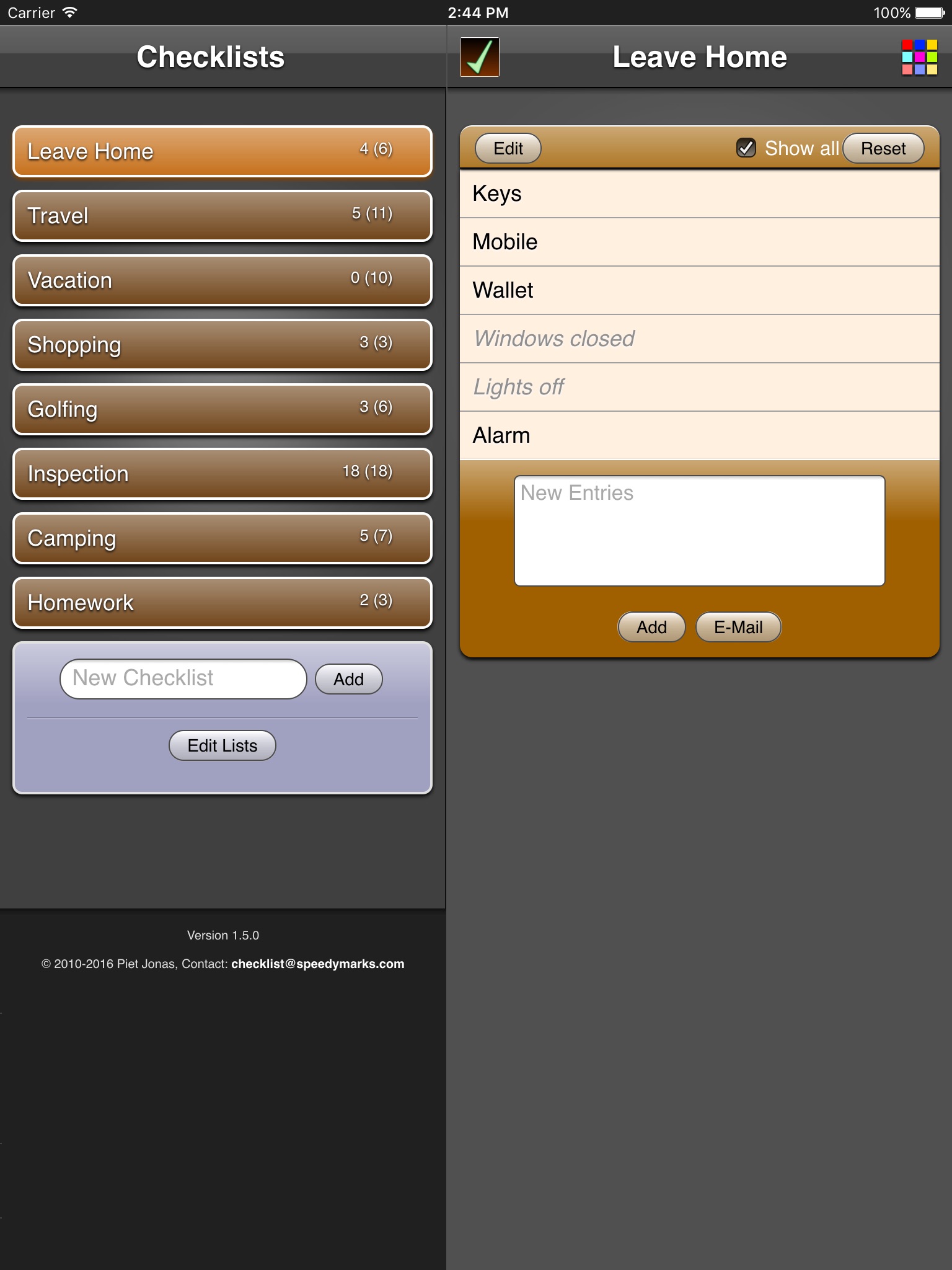 Checklists XL screenshot 2