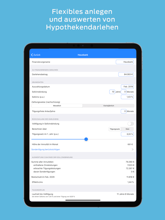 Screenshot #4 pour Hypothekenrechner HypoPlaner