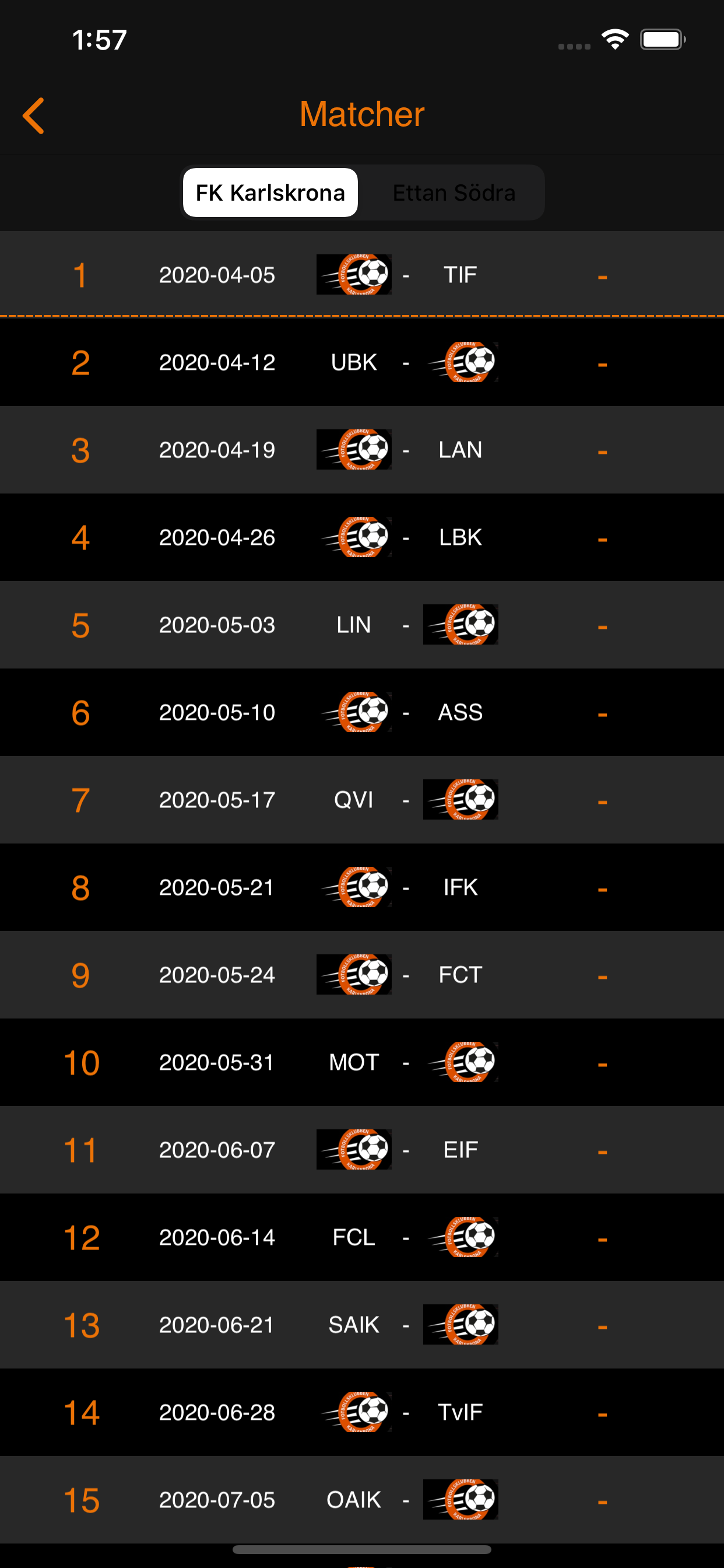 FK Karlskrona screenshot 3