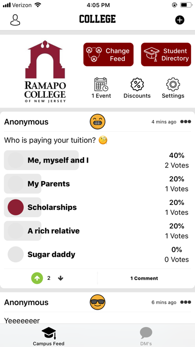 The College App iPhone screenshot 3 - Entertainment app