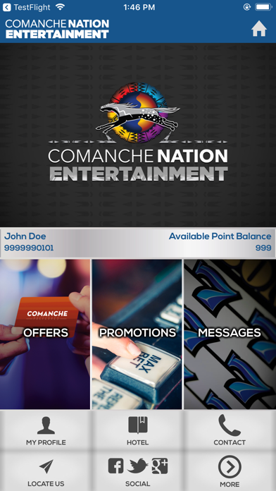 Comanche Nation Ent. Rewards Screenshot