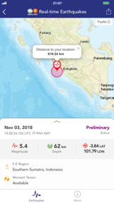 WRS-AEIC Real-time Earthquakes screenshot