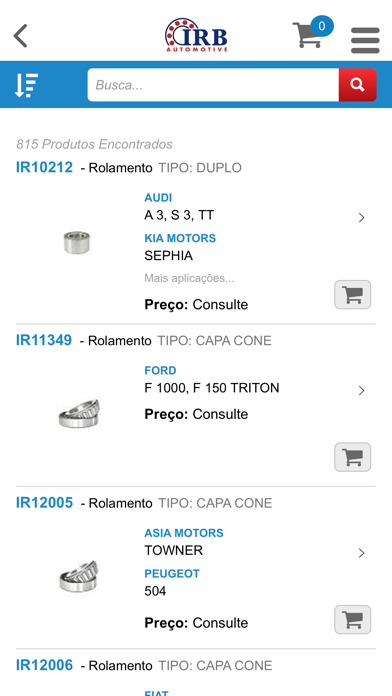 IRB Automotive - Catálogo Screenshot