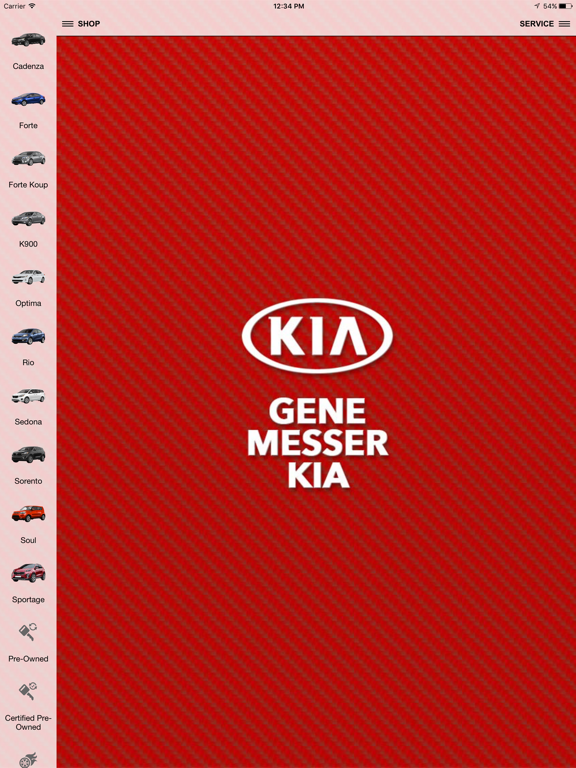 Gene Messer Kia iPad screenshot 1 - Shopping app