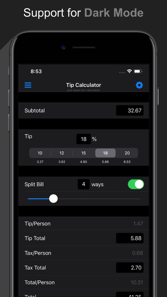 #3. Tip Calculator +++ (iOS) By: Aaron Jubbal