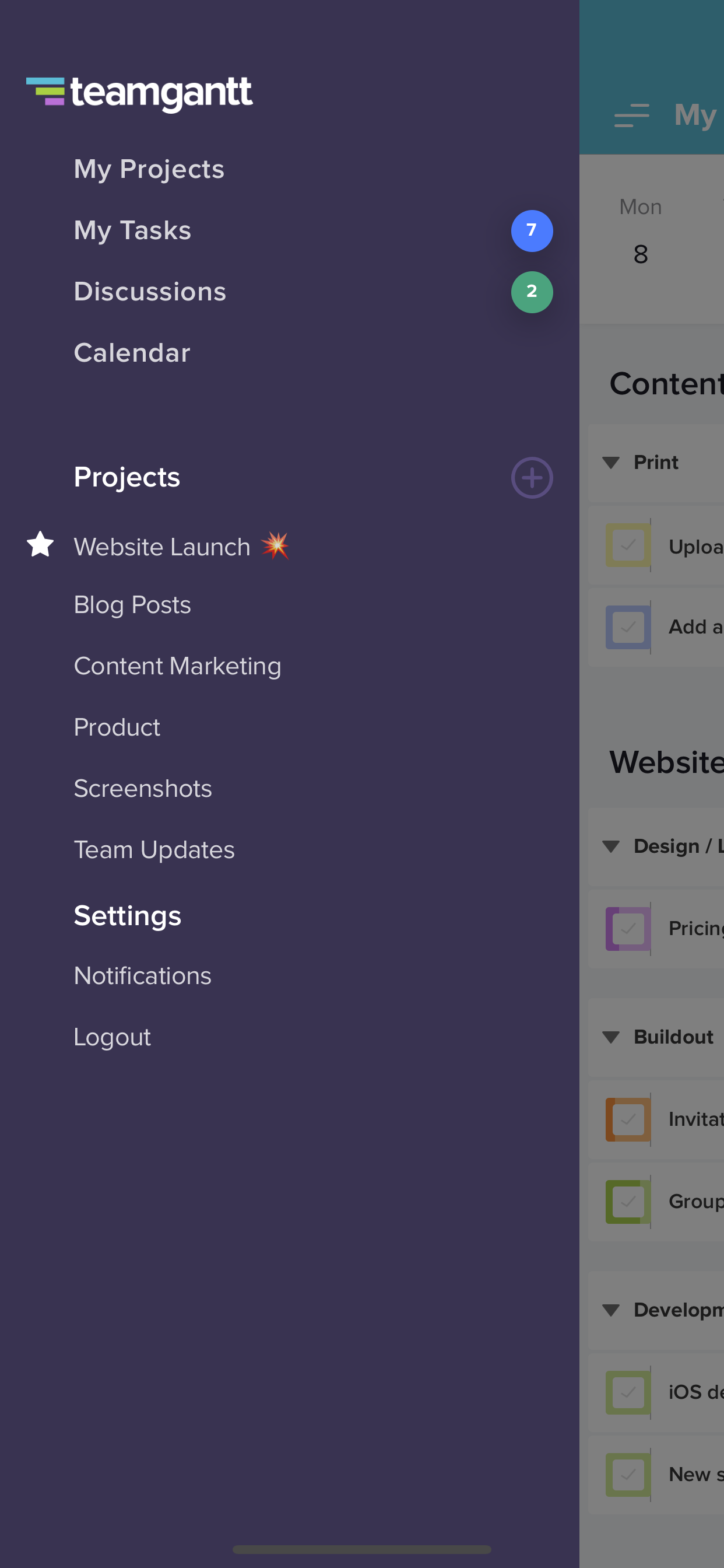 TeamGantt Companion