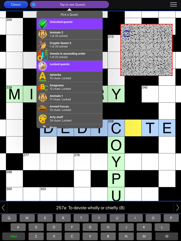 The Big Crossword iPad screenshot 8 - Games app