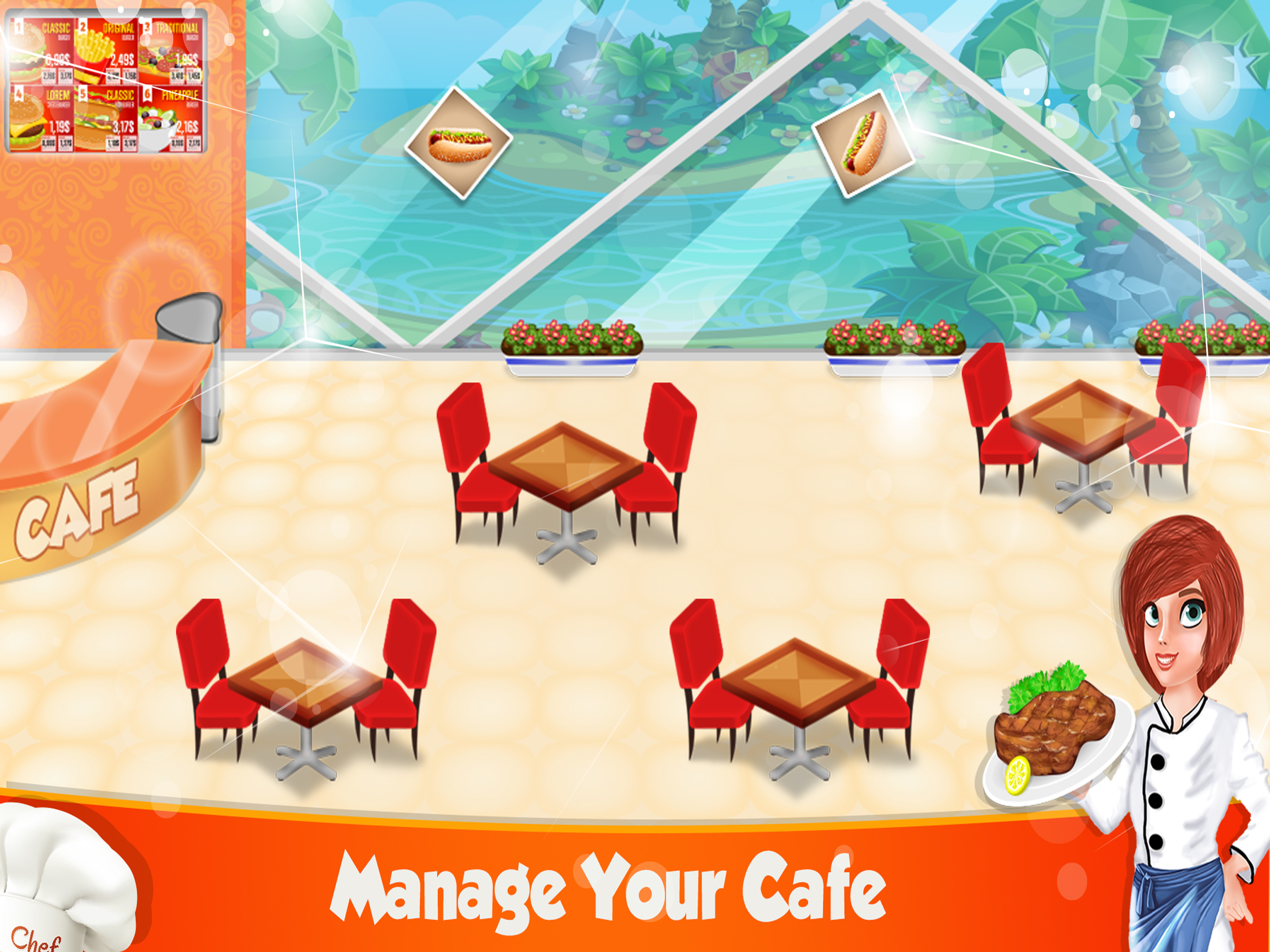 Crazy Chef Cafe Food Serving