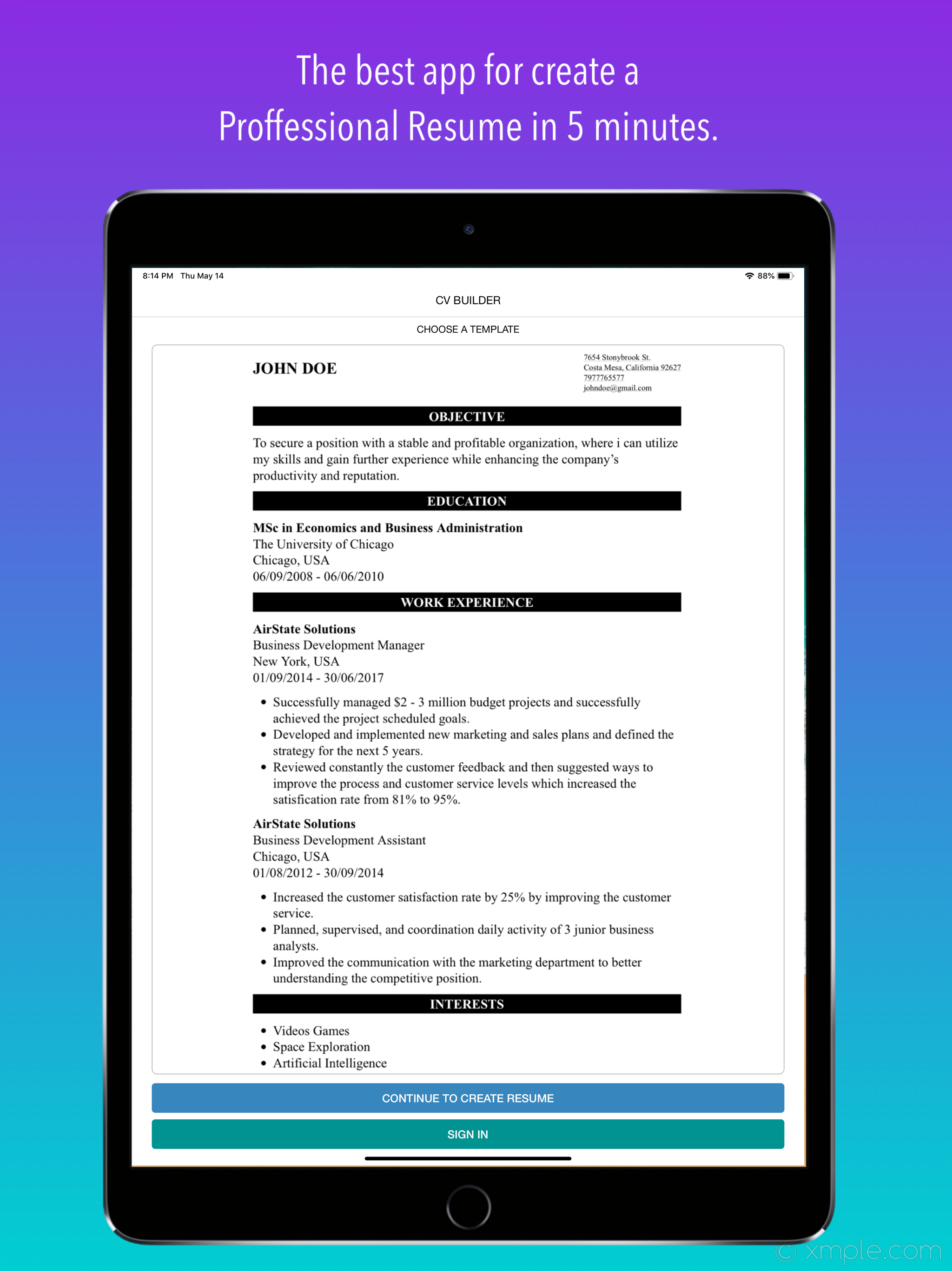 CV Builder - Resume & CV Maker