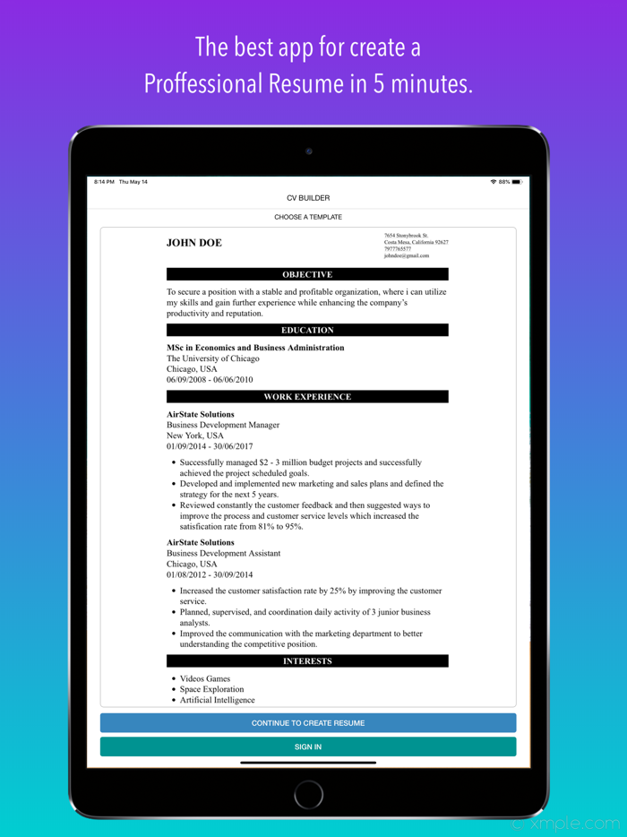 CV Builder - Resume and CV Maker