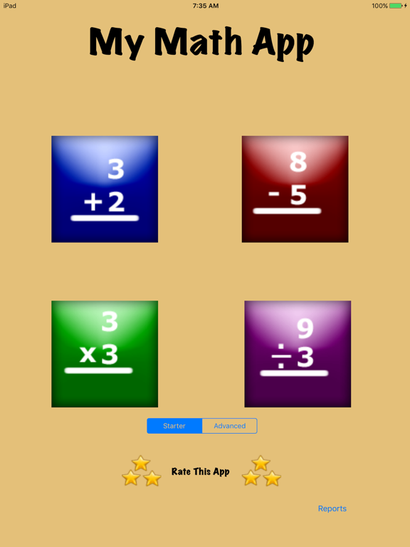My Math Flash Cards App iPad screenshot