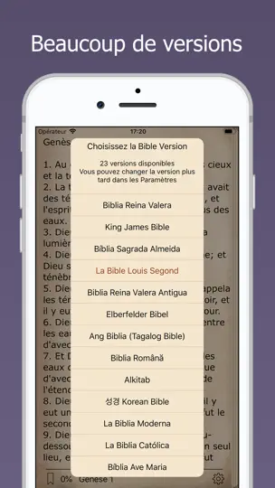 Capture d'écran de La Bible Louis Segond Version sur iPhone 2
