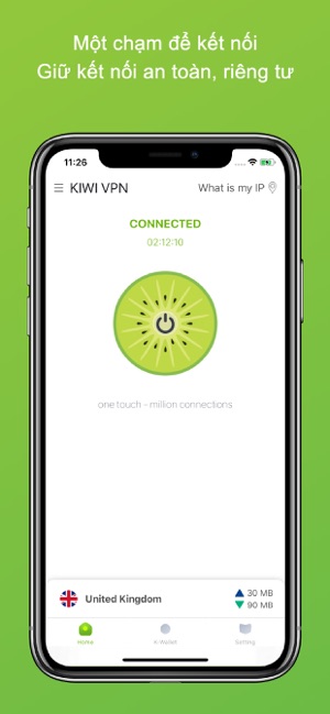 Kiwi Vpn Đổi Ip Vào Mạng Nhanh Trên App Store