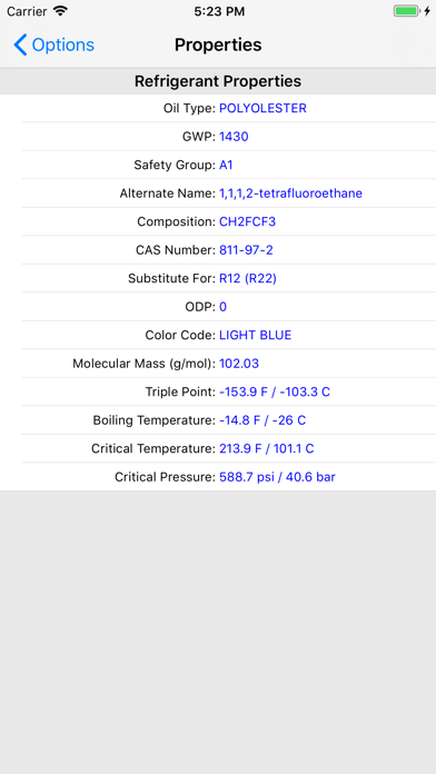 HVAC PT Chart Screenshot