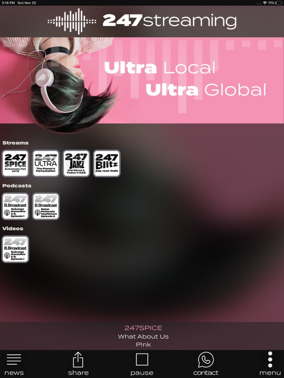 247streaming iPad screenshot 2 - Music app