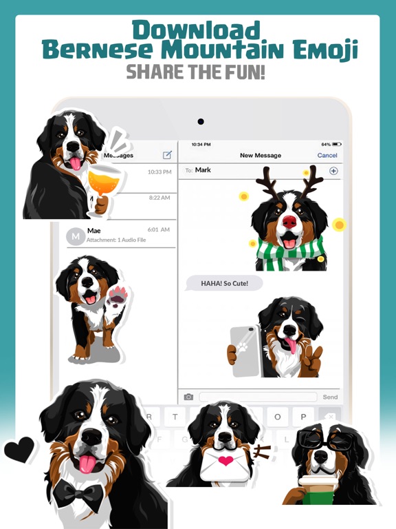 Bernese Mountain Dog Emoji iPad screenshot