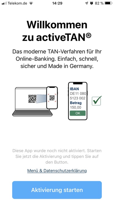 Sperrer-activeTAN Screenshot