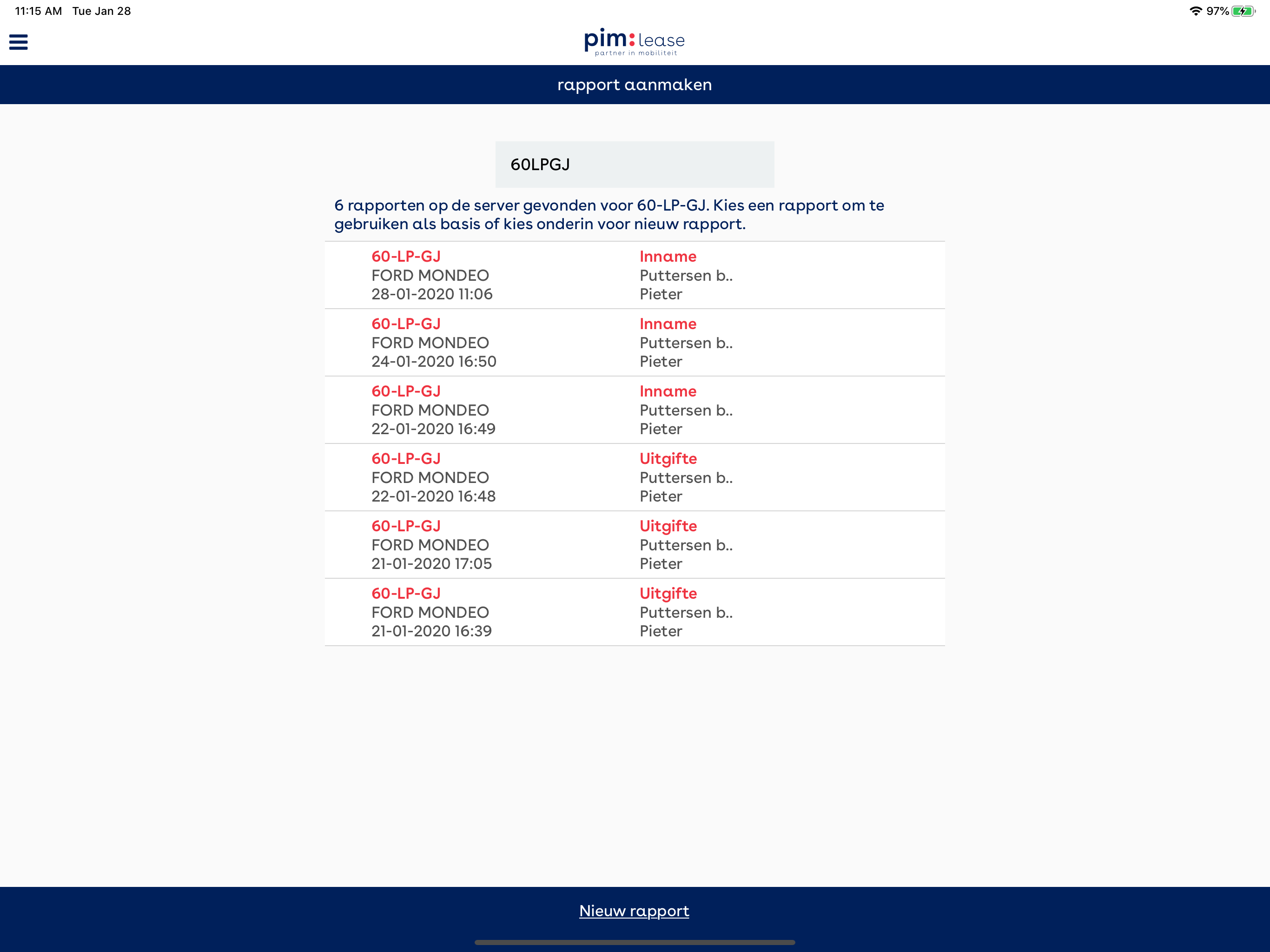 PIM Lease aflevering screenshot 7