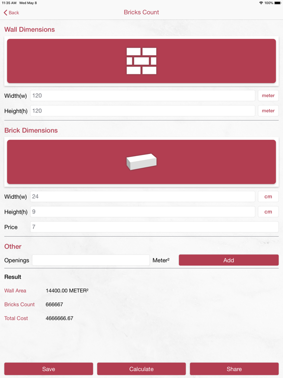 Concrete Calculator, Estimator iPad screenshot 4 - Utilities app