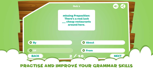 Learning Prepositions Quiz App screenshot 3