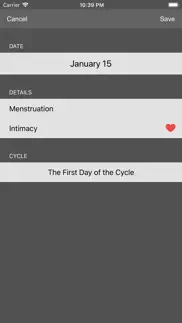 menstrual periods tracker iphone screenshot 4