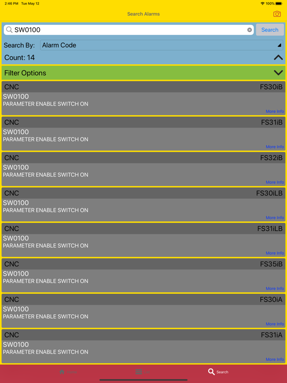 CNC Alarm Tool iPad screenshot 5 - Reference app