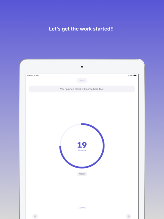 Pomodoro Focus Timer iPad screenshot 1 - Productivity app