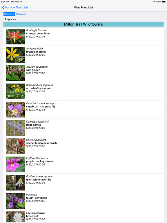 Washington Wildflower Search iPad screenshot