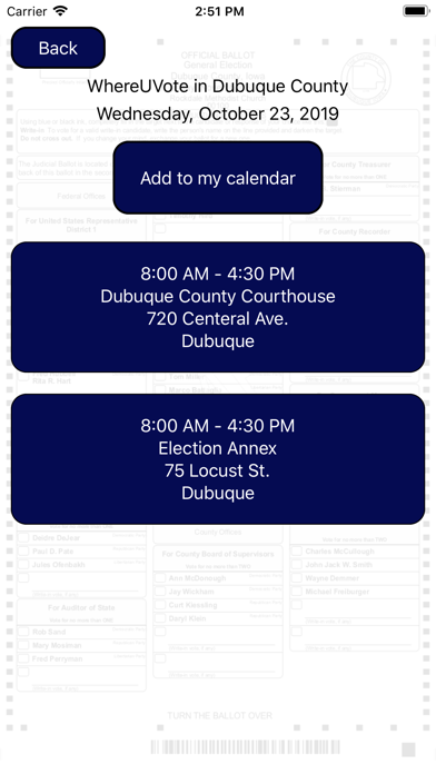 WhereUVote IA - Dubuque Screenshot