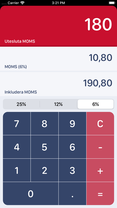 Screenshot #3 pour Swedish MOMS Calculator