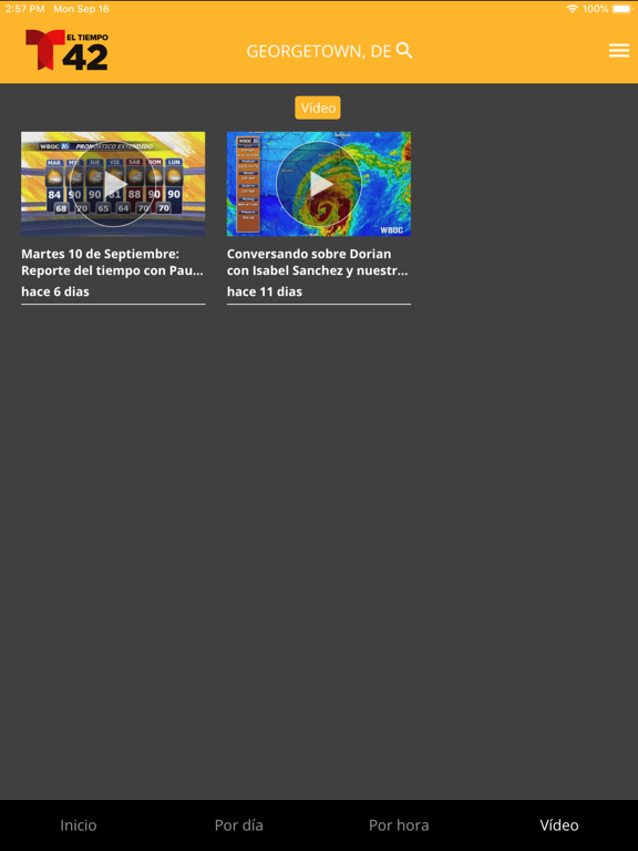 El Tiempo: Telemundo Delmarva iPad screenshot 4 - Weather app