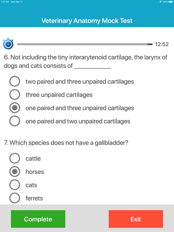 Veterinary Anatomy Quiz iPad screenshot