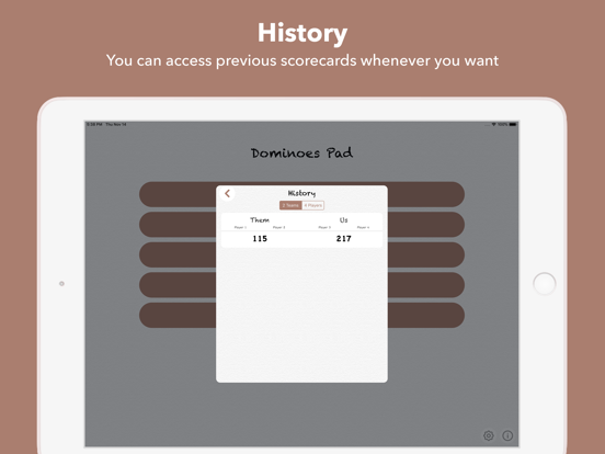 Dominoes Pad & Scorecard iPad screenshot 4 - Utilities app